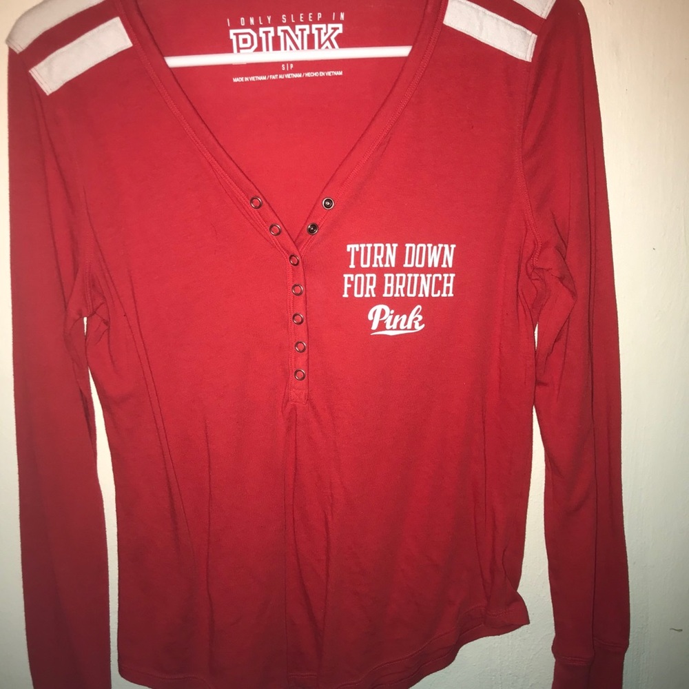 Red long sleeve sleep shirt